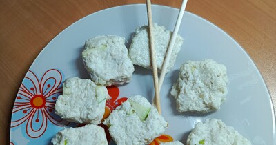 ленивые роллы с курицей и яблоком