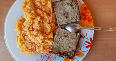 печёночное суфле с картофельным пюре