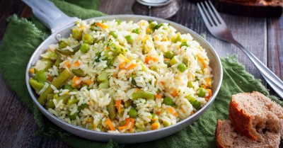 Рис с замороженными овощами ПП обед