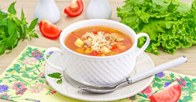 Суп с фаршем картошкой и вермишелью