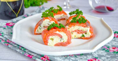 Закуска из красной рыбы и творожного сыра на день рождения