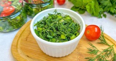 Зеленый лук и укроп на зиму