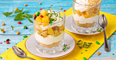 Десерт с ананасом