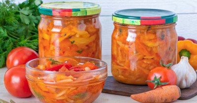 Салат на зиму помидоры чеснок перец морковь