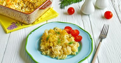 Макароны с цветной капустой пошагово