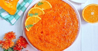 Манник с апельсином на кефире с тыквой