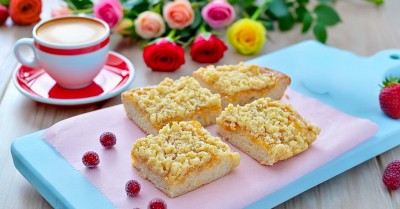 Немецкий пирог с штрейзелем и джемом