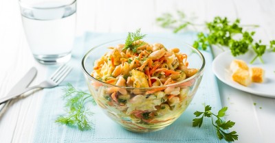 Салат с фасолью и корейской морковью