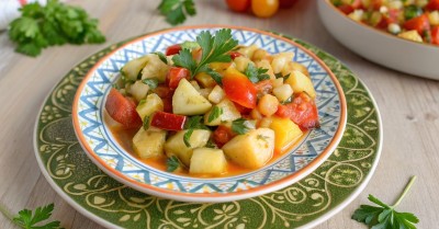 Овощное рагу с кабачками помидорами и картошкой