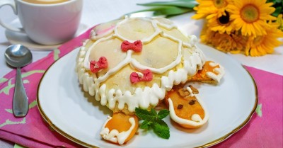 Торт черепаха со сметанным кремом и глазурью