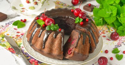 Шоколадный манник на кефире в духовке