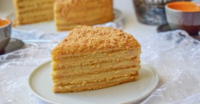 Домашний торт медовик с заварным кремом