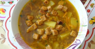 Постный суп из чечевицы без мяса