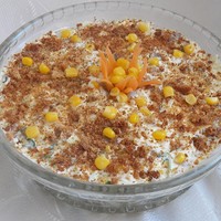 Салат Праздничный с ветчиной и сухариками