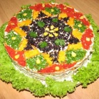 Праздничный салат курица картошка огурец