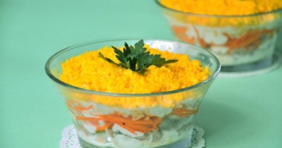 Салат с тунцом и корейской морковью