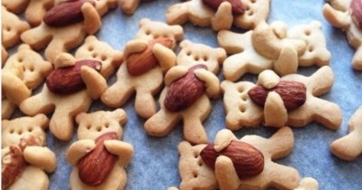 Песочное печенье Домашние Мишки Барни с орешками