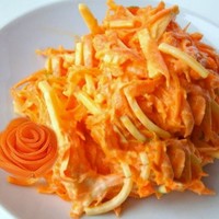 Простой салат морковь сыр чеснок майонез вегетарианский