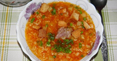 Суп с рисом и фасолью в мультиварке