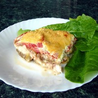 Курица с баклажанами и помидорами в духовке