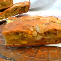 Заливной пирог с капустой на кефире