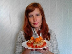 Ежики из фарша с рисом на сковороде с подливой Ежики из фарша с рисом на сковороде с подливой