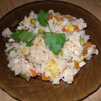 Ризотто с курицей и замороженными овощами
