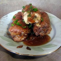Куриный рулет с сыром и яблоком