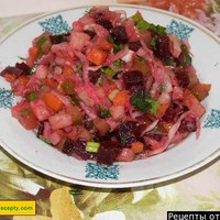 Салат винегрет с квашеной капустой и свеклой