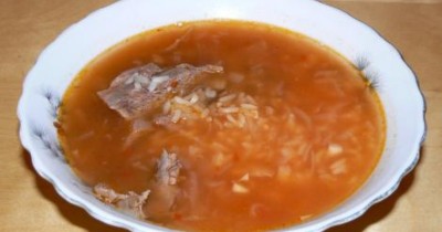 Суп с томатной пастой и рисом по-грузински