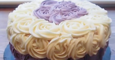 Сливочный торт с цветами