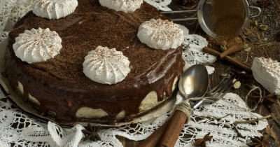 Вафельный торт с зефиром