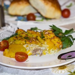 Свинина с тыквой в духовке