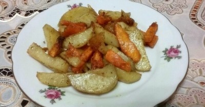 Картошка с тыквой на растительном масле