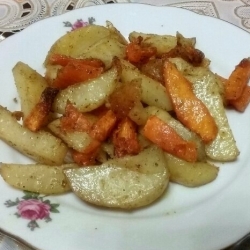 Картошка с тыквой в духовке запеченная