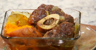 Говяжья голяшка с овощами в мультиварке