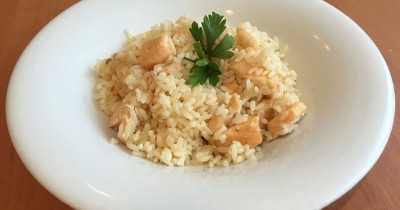 Брюшки семги с рисом