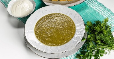 Суп пюре из зеленой чечевицы