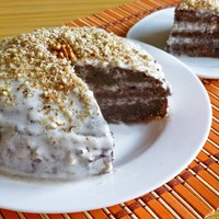 Шоколадный торт с грецкими орехами