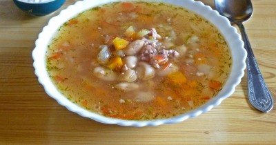 Суп с фаршем и фасолью