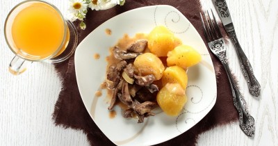 Печень по строгановски в мультиварке