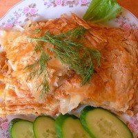 Слоеный пирог с капустой