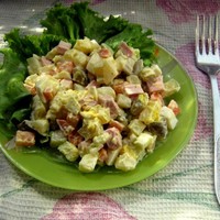 Салат Зимний: классический рецепт с колбасой, мясом и курицей картинки Салат Зимний: классический рецепт с колбасой, мясом и курицей картинки