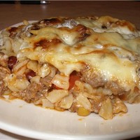 Мясная запеканка из макарон с фаршем в духовке
