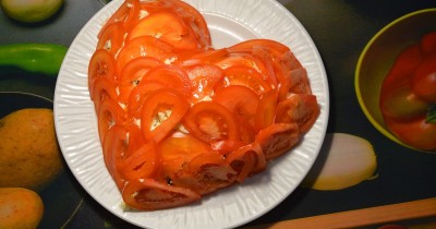 Салат Сердце ко Дню влюбленных с курицей