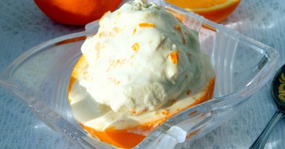 Апельсиновое мороженое с апельсинами