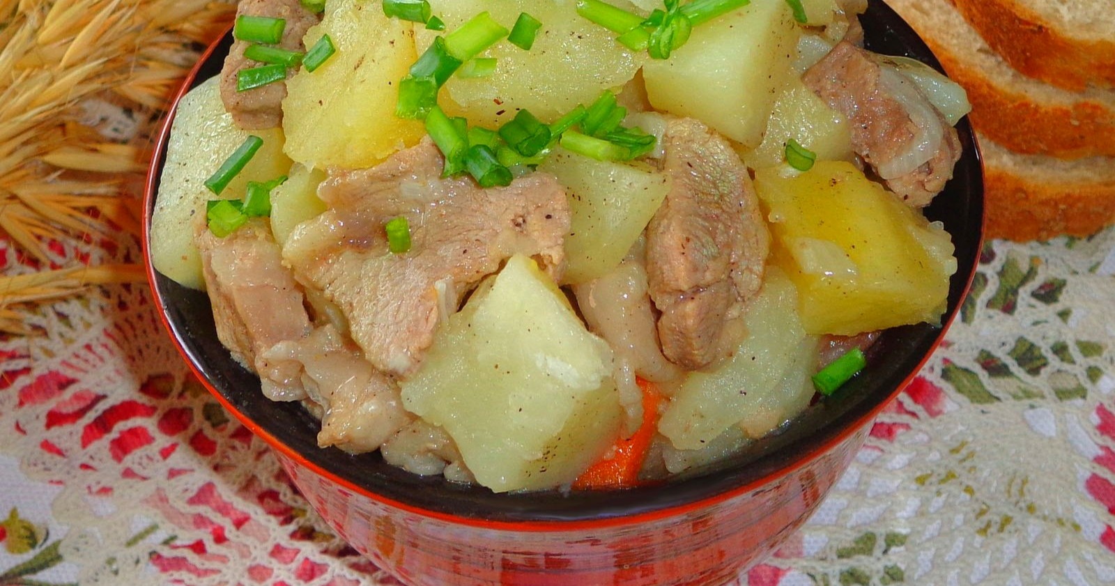 Тушеная картошка с мясом простой рецепт пошагово Тушеная картошка с мясом простой рецепт пошагово