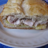 Пирог с картошкой и курицей в духовке