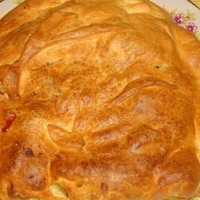 Слоеный пирог с курицей и грибами