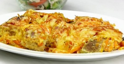 Свинина в морковной шубе в духовке